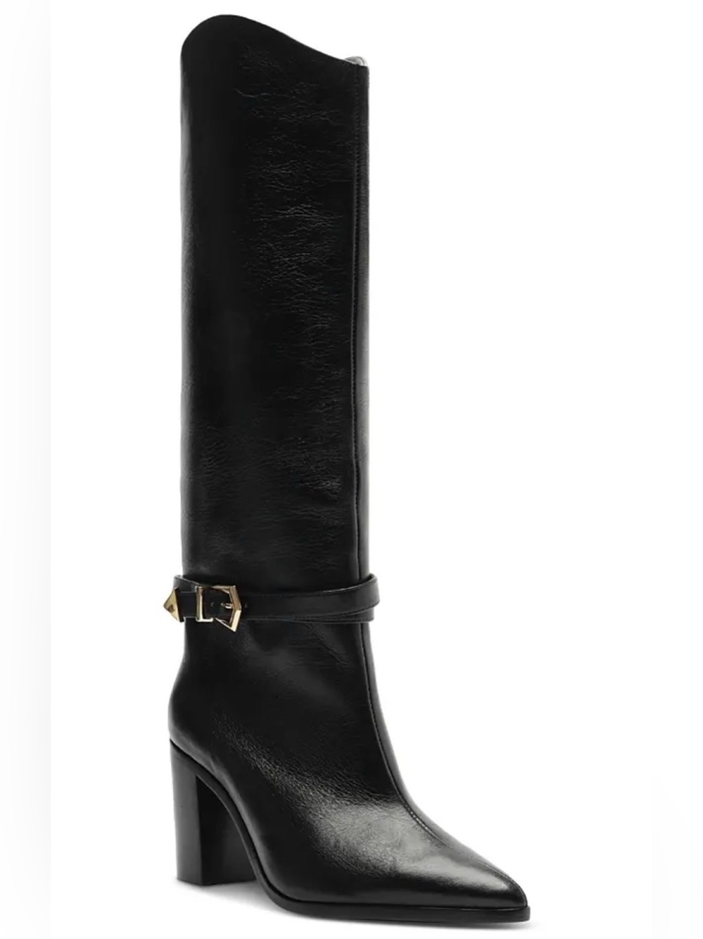 SCHUTZ Women's Maryana Pointed Toe Knee High Boot In Black Size 10.5